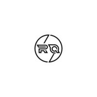 rq negrito linha conceito dentro círculo inicial logotipo Projeto dentro Preto isolado vetor