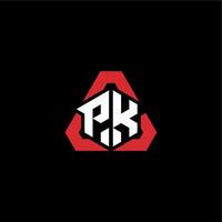 pk inicial logotipo esport equipe conceito Ideias vetor