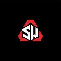 sw inicial logotipo esport equipe conceito Ideias vetor