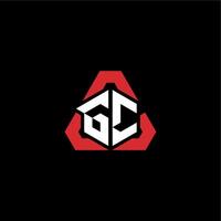 gc inicial logotipo esport equipe conceito Ideias vetor