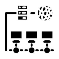 rede configuração reparar computador glifo ícone vetor ilustração