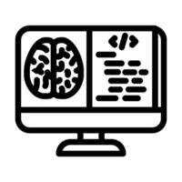 neuroinformática neurociência neurologia linha ícone vetor ilustração