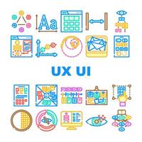 ux ui Projeto aplicativo local na rede Internet ícones conjunto vetor