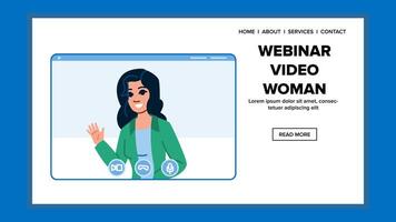 conectados webinar vídeo mulher vetor