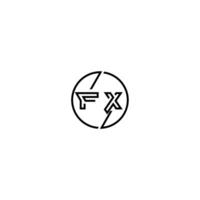 fx negrito linha conceito dentro círculo inicial logotipo Projeto dentro Preto isolado vetor