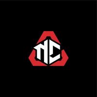 nc inicial logotipo esport equipe conceito Ideias vetor