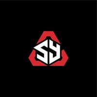 sy inicial logotipo esport equipe conceito Ideias vetor