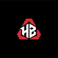 hb inicial logotipo esport equipe conceito Ideias vetor