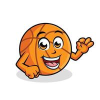 basquetebol desenho animado personagem mostrando Está bem placa feliz mascote vetor ilustração clipart