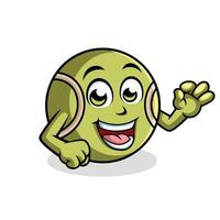 Grilo bola desenho animado personagem mostrando Está bem placa feliz mascote vetor ilustração clipart