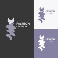 vestir mulher logotipo Projeto beleza moda para boutique fazer compras vetor modelo