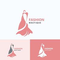 vestir mulher logotipo Projeto beleza moda para boutique fazer compras vetor modelo