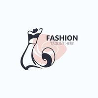 vestir mulher logotipo Projeto beleza moda para boutique fazer compras vetor modelo