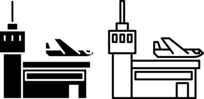 aeroporto ícone, sinal, ou símbolo dentro glifo e linha estilo isolado em transparente fundo. vetor ilustração