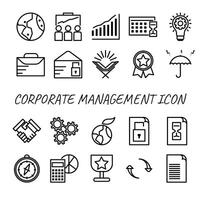 corporativo gestão ícone definir, linha estilo vetor