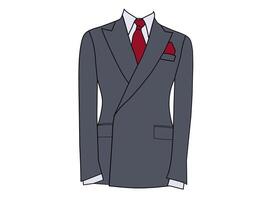 vetor ilustração do uma Preto formal vestir com uma branco gravata. a conceito do o negócio e trabalhos temático roupas.