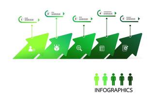 infográfico modelo 5 Barra gráfico para o negócio direção, marketing estratégia vetor