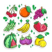 fruta desenho animado coleção definir. mão desenhar ilustração arte vetor