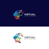 virtual realidade logotipo Projeto ícone marca identidade placa símbolo vetor