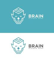 cérebro tecnologia logotipo ícone marca identidade placa símbolo vetor