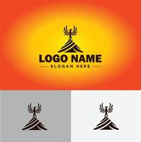 montanha pico cume logotipo vetor arte ao ar livre caminhada aventura ícone viagem logotipo modelo