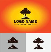 montanha pico cume logotipo vetor arte ao ar livre caminhada aventura ícone viagem logotipo modelo