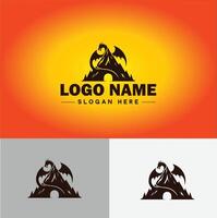 montanha pico cume logotipo vetor arte ao ar livre caminhada aventura ícone viagem logotipo modelo