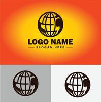 globo ícone logotipo terra planeta vetor arte gráficos para o negócio marca ícone globo logotipo modelo