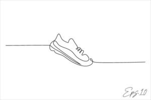 contínuo linha desenhando do Esportes sapatos vetor