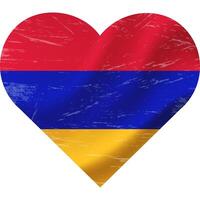 Armênia bandeira dentro coração forma grunge vintage. armênio bandeira coração. vetor bandeira, símbolo.