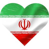 Eu corri bandeira dentro coração forma grunge vintage. iraniano bandeira coração. vetor bandeira, símbolo.