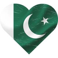 Paquistão bandeira dentro coração forma grunge vintage. Paquistão bandeira coração. vetor bandeira, símbolo.