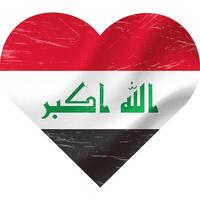 Iraque bandeira dentro coração forma grunge vintage. Iraque bandeira coração. vetor bandeira, símbolo.