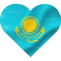 Cazaquistão bandeira dentro coração forma grunge vintage. Cazaquistão bandeira coração. vetor bandeira, símbolo.