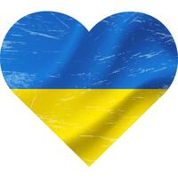 Ucrânia bandeira dentro coração forma grunge vintage. ucraniano bandeira coração. vetor bandeira, símbolo.