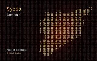 Síria mapa mostrando dentro binário código padronizar. tsmc. azul matriz números, zero, um. mundo países vetor mapas. digital Series