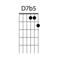 d7b5 guitarra acorde ícone vetor