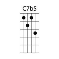 c7b5 guitarra acorde ícone vetor