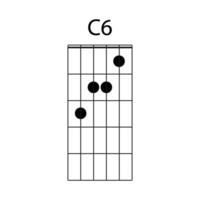 c6 guitarra acorde ícone vetor