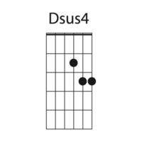 dsus4 guitarra acorde ícone vetor