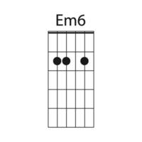 em6 guitarra acorde ícone vetor