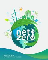 internet zero e carbono neutro conceito. vetor