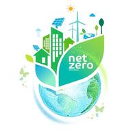 internet zero e carbono neutro conceito. vetor