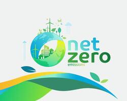 internet zero e carbono neutro conceito. vetor
