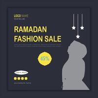 Ramadã moda venda social meios de comunicação bandeira postar modelo vetor