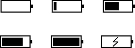 conjunto de ícones de bateria vetor