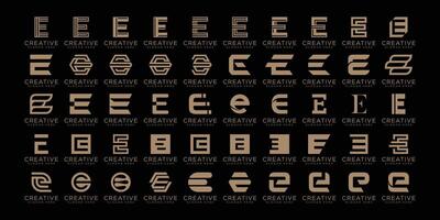 conjunto de modelo de design de logotipo de letra inicial e vetor