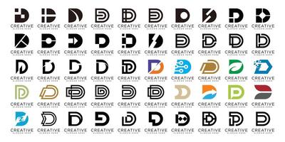 conjunto de modelo de design de logotipo criativo letra d vetor