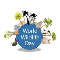 dia mundial da vida selvagem vetor