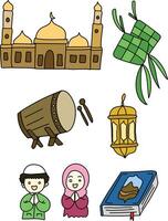 uma coleção do islâmico elementos relacionado para Ramadã. gráfico vetor ilustração.